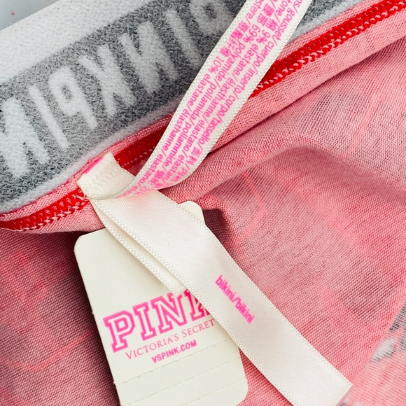 Victoria's Secret PINK NEW RARE BRA 36B AND BIKINI (M) SET RED/BLACK FLORAL - Picture 8 of 10